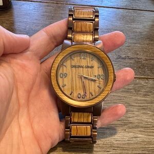 Original Grain Wood and Metal Watch 43mm